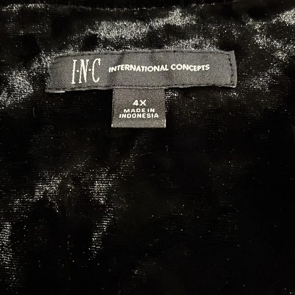 INC Crushed Velvet Peplum Jacket